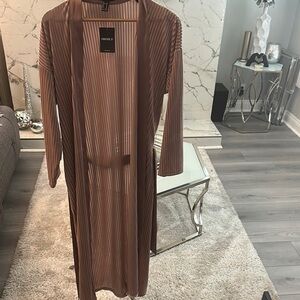 Forever 21 Pink Long Sleeve Cardigan with Open Front Design